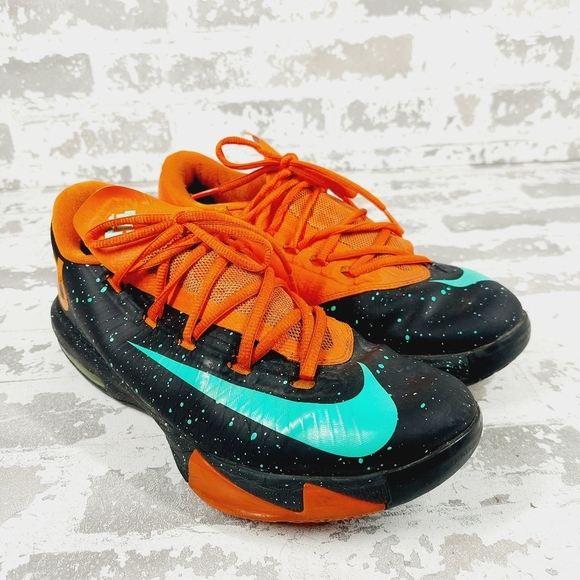 Nike Zoom KD 6 VI Texas Black Orange Lace Up Galaxy Basketball Sneakers i68 - Picture 4 of 11